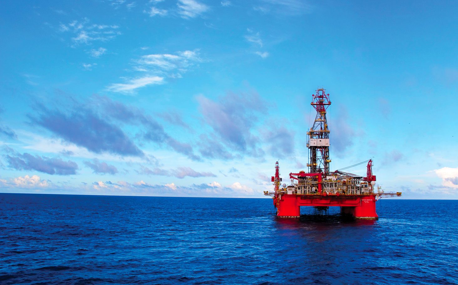 Offshore drilling platform at sea
